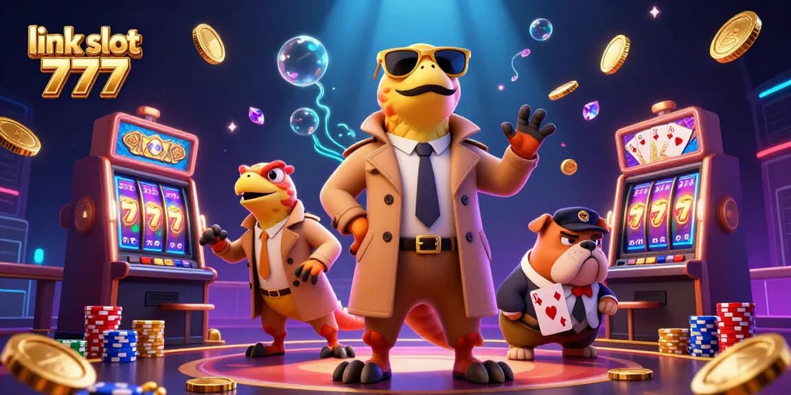 Spin to win at link slot 777 with vibrant characters and dazzling casino elements!