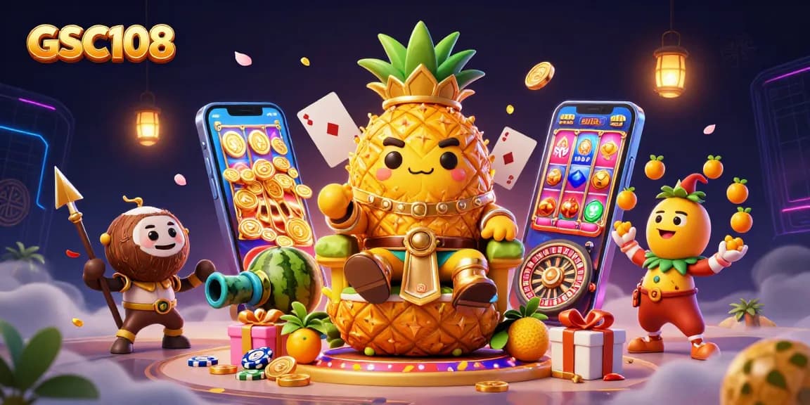 Experience the thrill of gaming with GSC108 featuring vibrant casino characters in action.