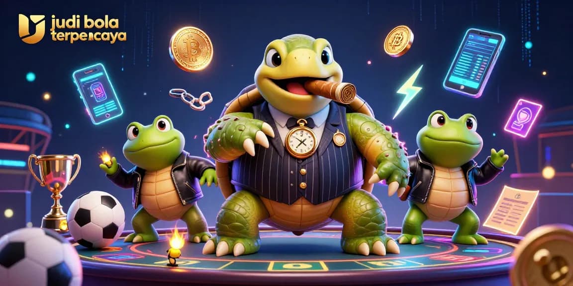 Experience judi bola terpercaya in a vibrant sports betting scene featuring dynamic characters and glowing elements.