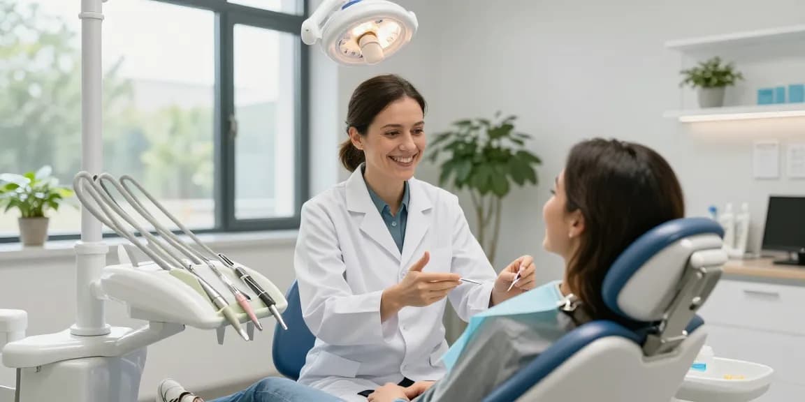 Check out this site for a welcoming dental clinic experience, featuring a friendly dentist and sunny atmosphere.