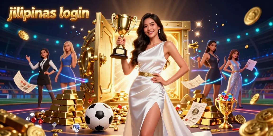 Win big at Jilipinas login with a stunning trophy illustration showcasing sports betting excitement.