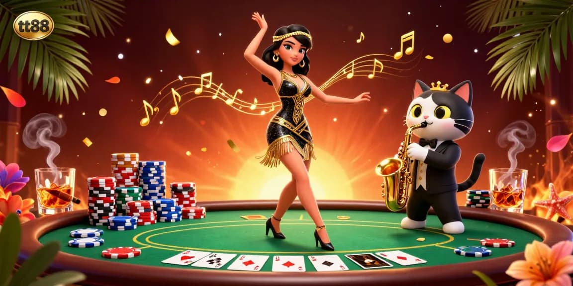 Experience thrilling moments at tt88 with this vibrant casino scene featuring poker excitement.