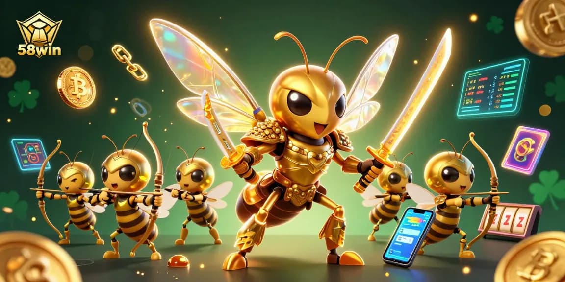 Spin the reels with 58win's exciting gaming scene featuring immersive 3D elements!