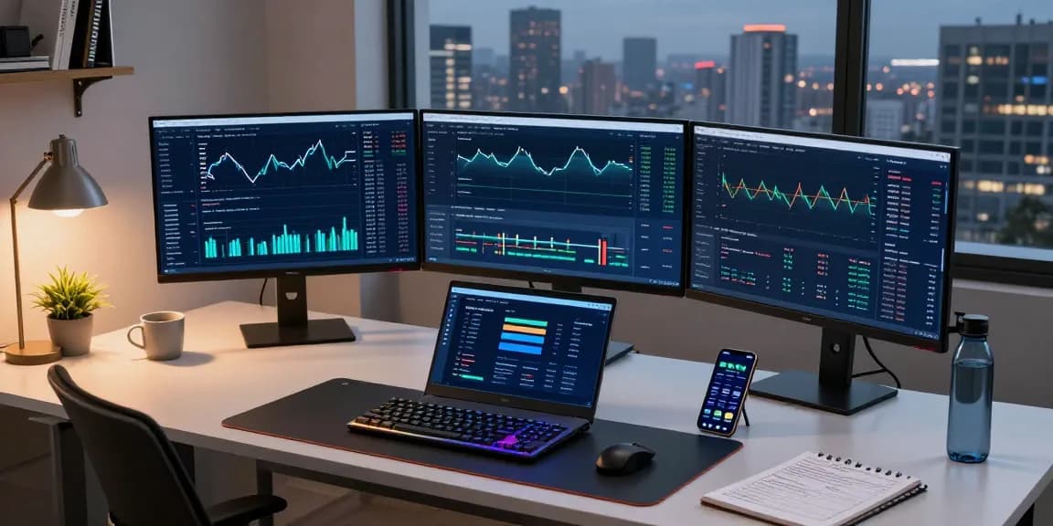 Playexch247 crypto exchange interface on monitors in modern trading workspace with security-focused setups and DeFi insights.