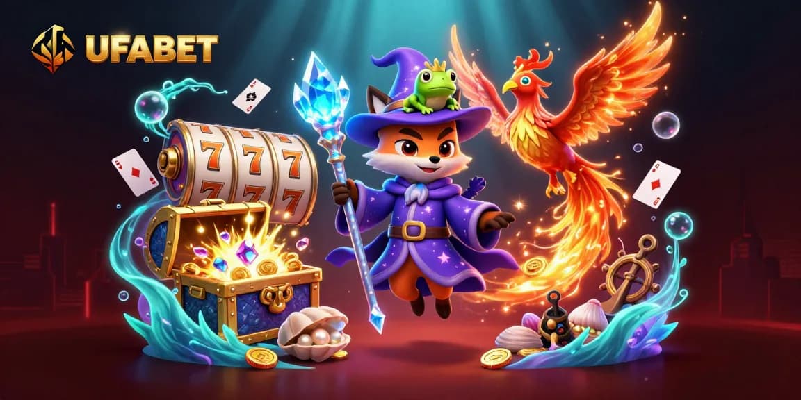 Win exciting prizes at UFABET with a vibrant slot gaming experience amidst magical elements.