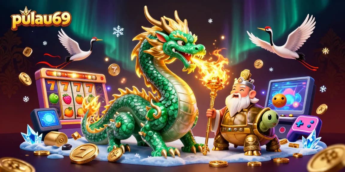 Experience exciting gameplay at pulau69 with vibrant slot reels and dynamic casino elements.