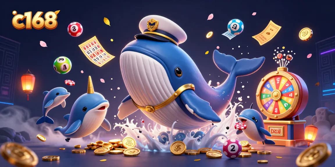 C168 showcases a vibrant and immersive casino atmosphere with playful characters amidst dynamic gaming elements.
