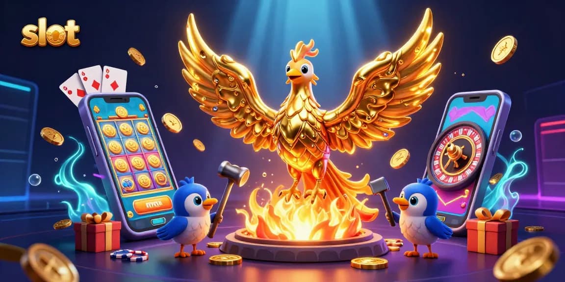 Putar slot gacor dengan phoenix emas dan elemen kasino digital yang menarik.