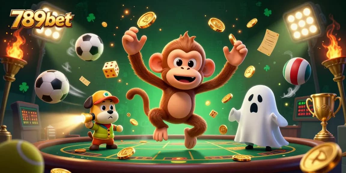 Engage in thrilling games with 789bet, where a playful poltergeist monkey and ghost-hunter puppy meet!