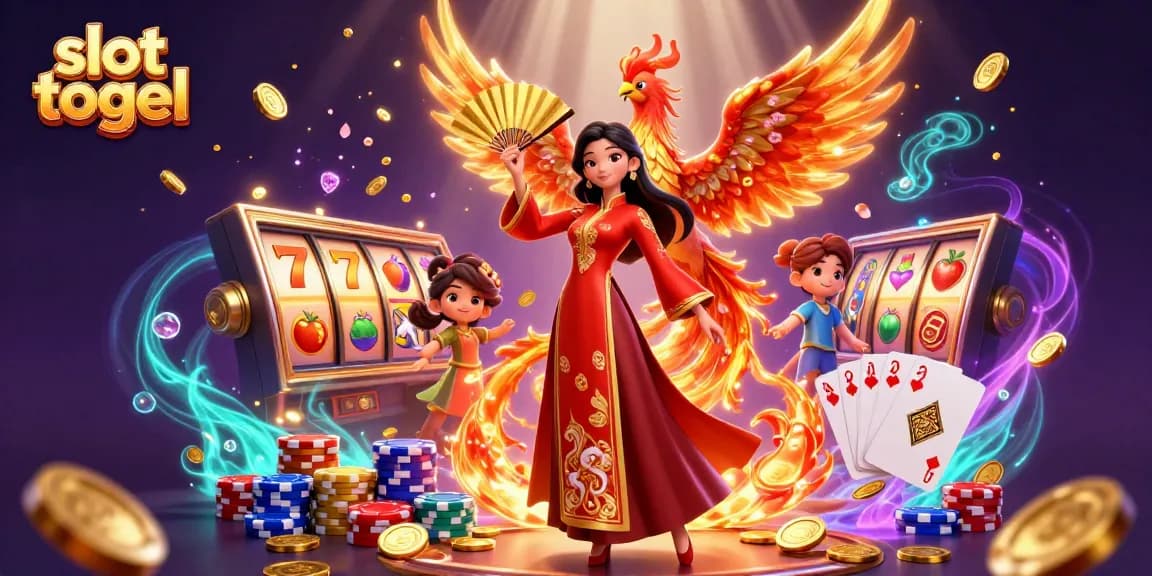 Experience the excitement of slot togel with vibrant casino elements and a festive atmosphere.