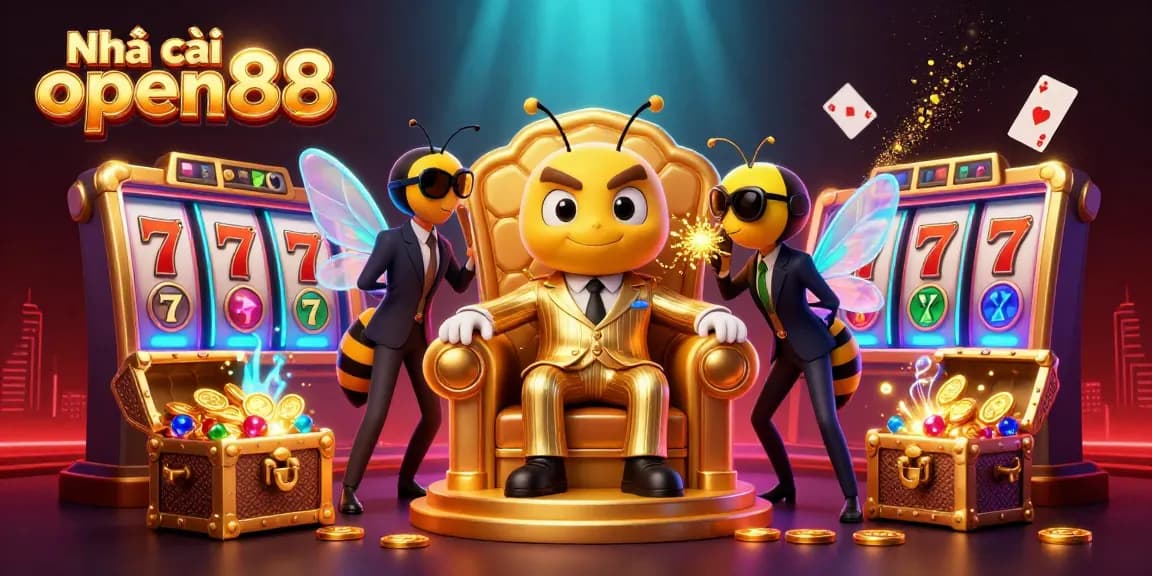 Engage with Nhà cái open88 in this immersive 3D casino scene showcasing vibrant action and lively casino elements.