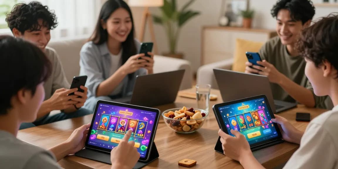 Exciting gaming experience with JaiClub app on smartphones, showing diverse players enjoying rewards.