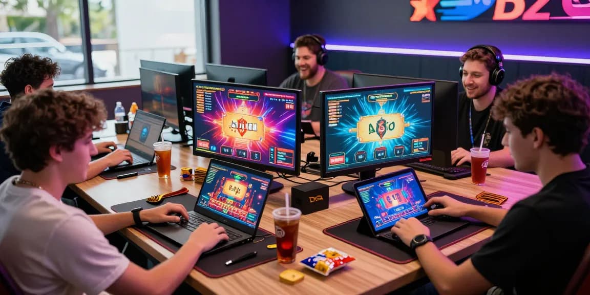Players enjoying diverse games at B52 online gaming platform, showcasing vibrant digital gaming atmosphere.