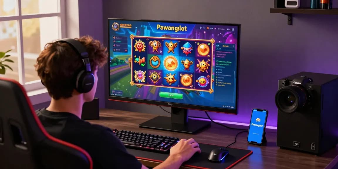 Pengalaman bermain pawangslot dengan antarmuka menarik dan aksesori gaming modern.