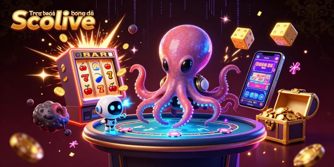 Engage with Trực tiếp bóng đá Socolive's dynamic 3D alien poker scene featuring high-quality gaming elements.