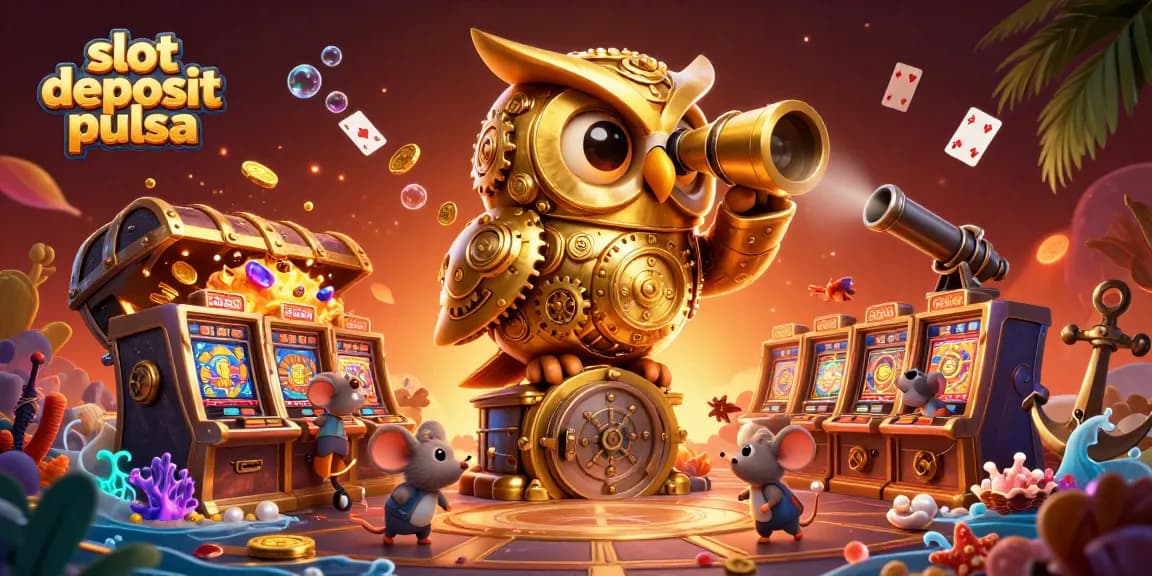 Permainan slot deposit pulsa dengan karakter unik dan elemen menarik di kasino digital.