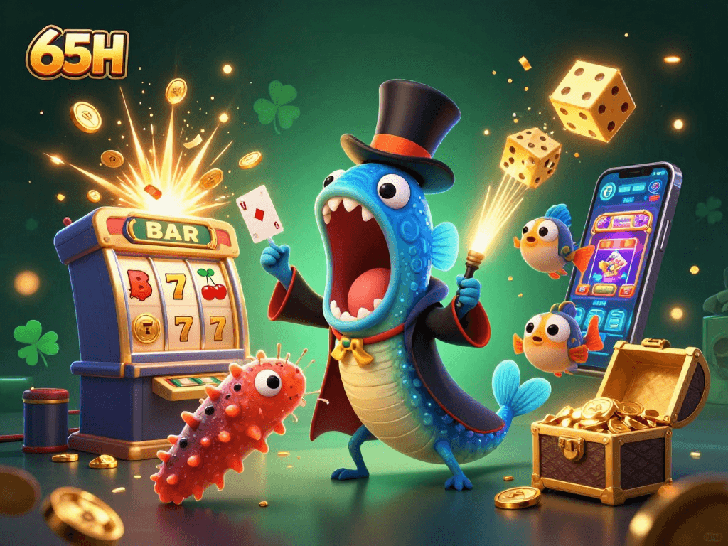 65H promove um show mágico no cassino com criaturas marinhas e jackpots brilhantes.