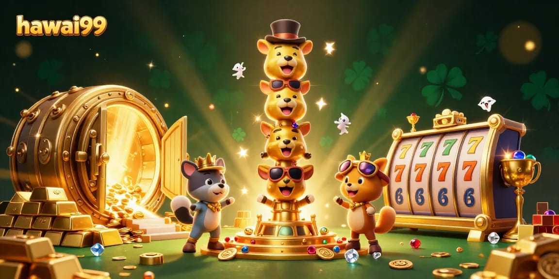 Engage with the exciting world of hawai99 through a vibrant casino-themed illustration.