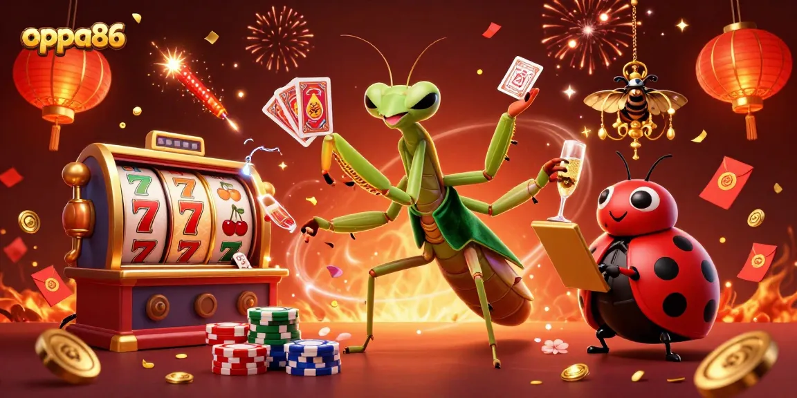 Experience the vibrant action of oppa86 at an animated casino scene with lively characters.