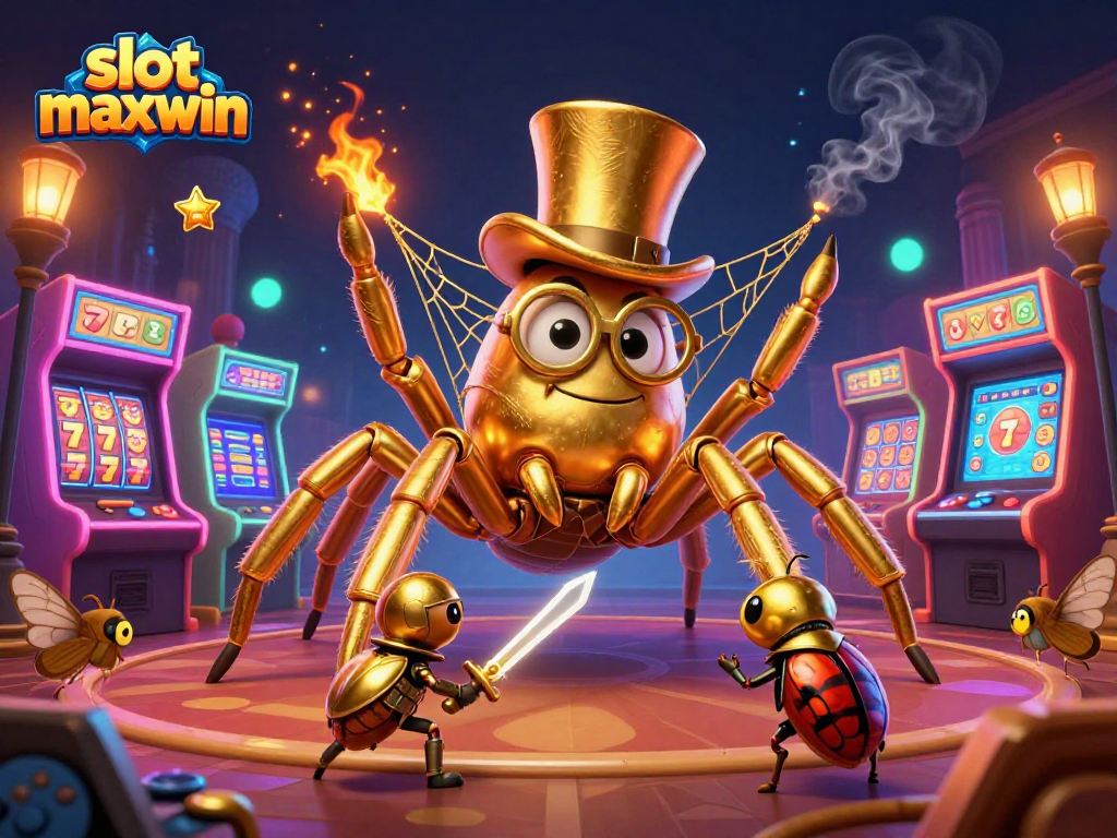 Menangkan slot maxwin dengan elemen menarik di kasino, termasuk laba-laba emas dan ksatria kecil dalam aksi!