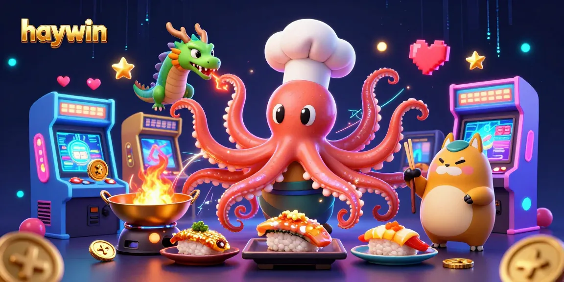 Experience thrill with Haywin's vibrant 3D casino art featuring unique characters and games.
