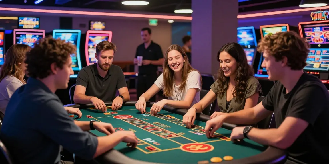 Exciting KO66 casino gaming scene with friends enjoying thrilling games.