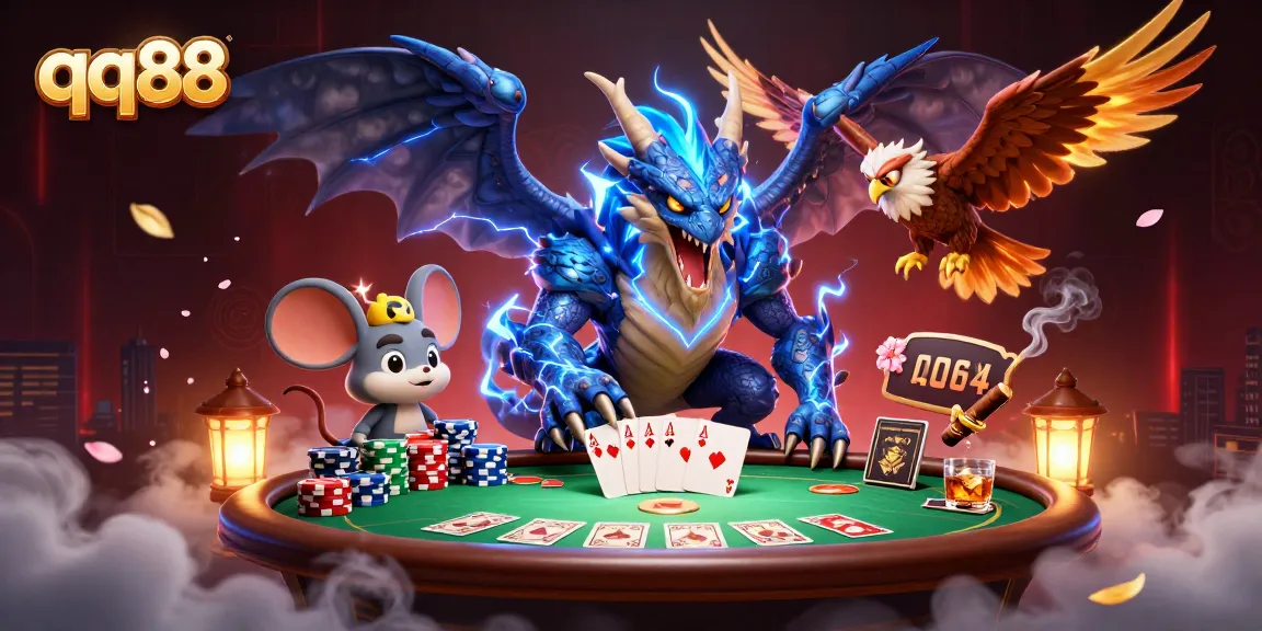 Experience thrilling moments with qq88's action-packed poker scene featuring dynamic characters.