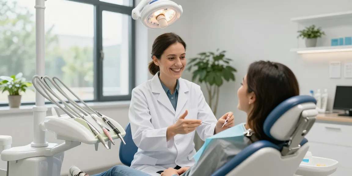 Check out this site for a welcoming dental clinic experience, featuring a friendly dentist and sunny atmosphere.