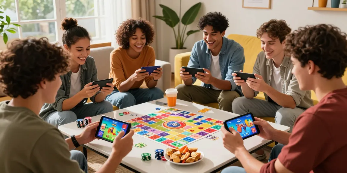 Start playing Card Rummy with friends in a vibrant gaming atmosphere featuring lively interactions and colorful app graphics.