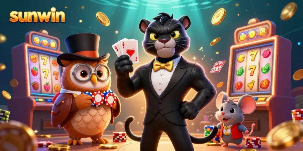 Experience thrilling gameplay with sunwin's elegant casino characters and vibrant slot machines.