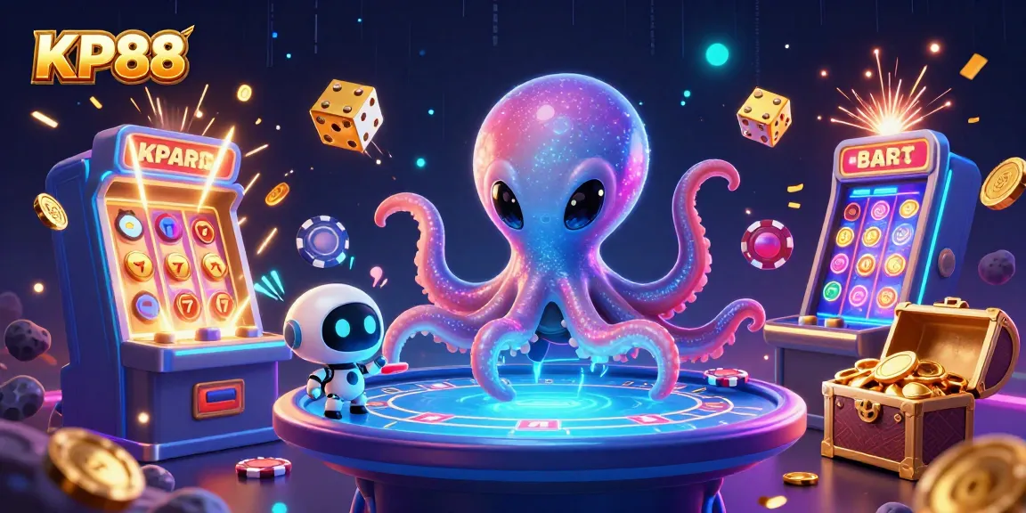 KP88 showcases a vibrant casino scene with alien characters and exciting game elements.