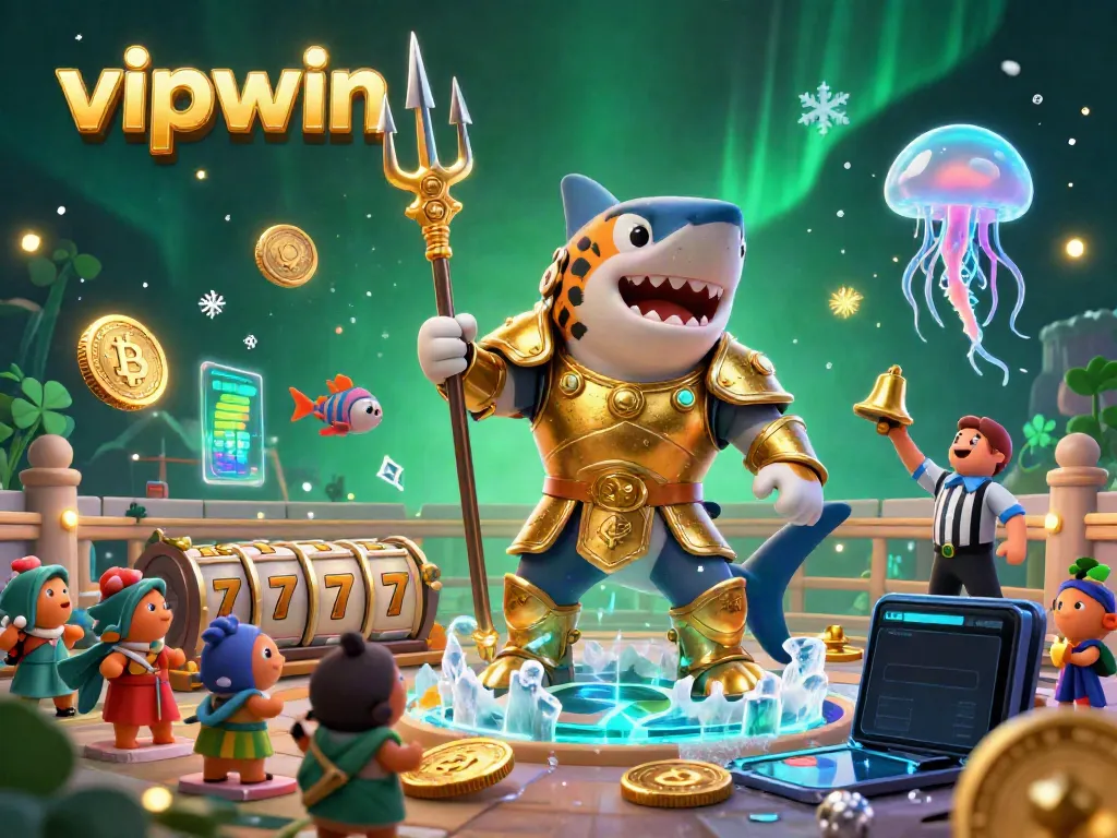 Experience thrilling gameplay at vipwin with a vibrant underwater casino scene packed with slot games and crypto elements.