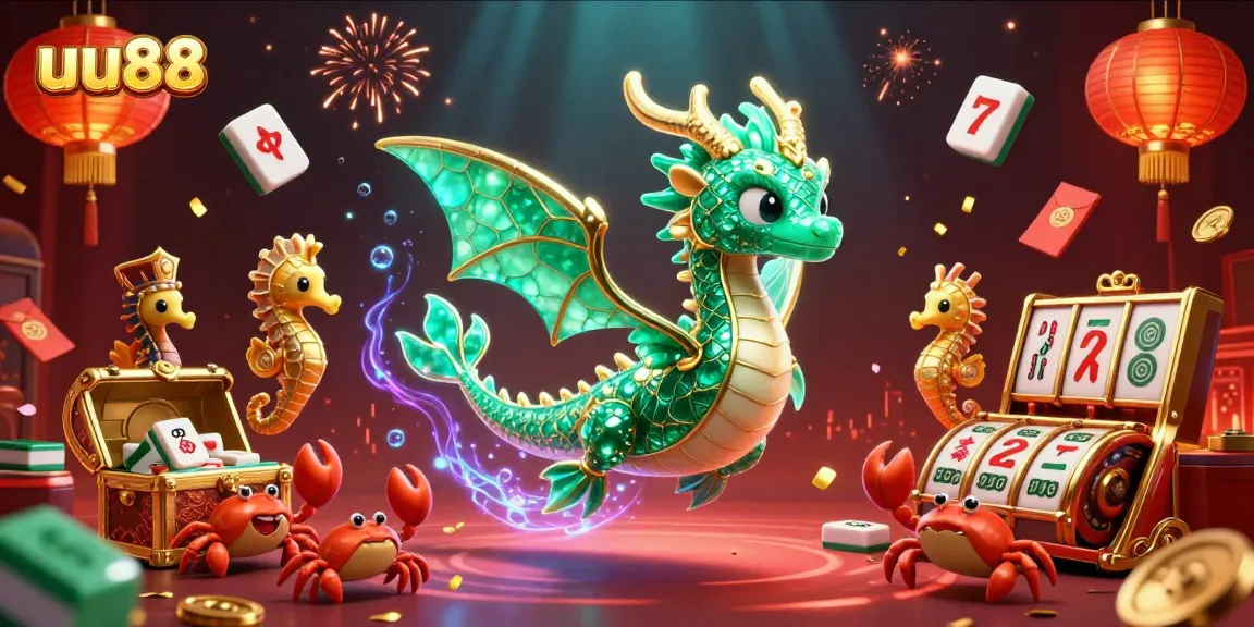Engage in thrilling gameplay with uu88 featuring a majestic sea dragon and vibrant casino elements.