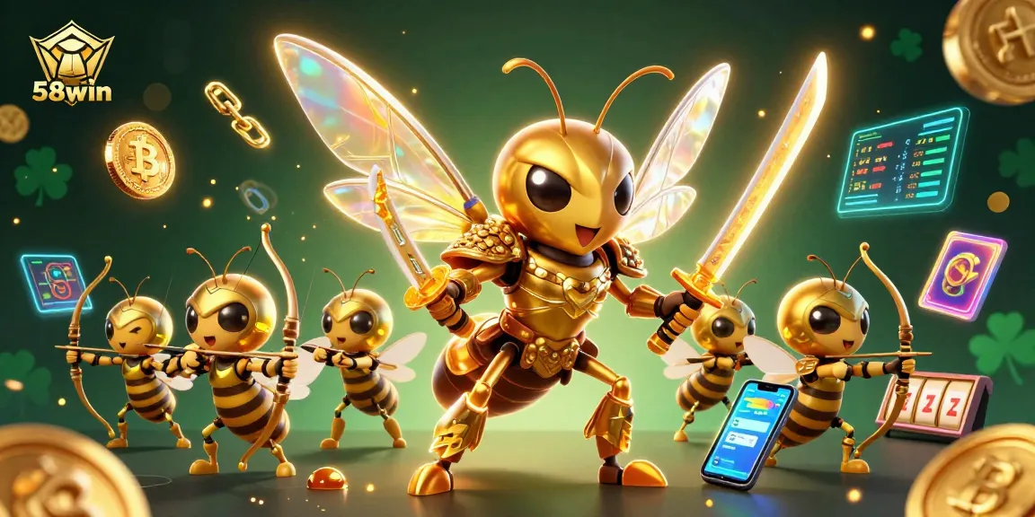 Spin the reels with 58win's exciting gaming scene featuring immersive 3D elements!