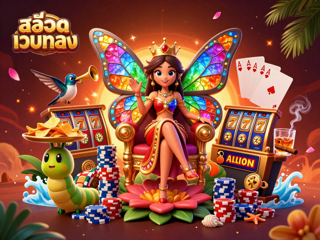 Engage with สล็อตเว็บตรง as you spin the reels with vibrant characters and casino elements.