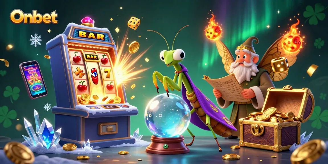 Experience the thrill of Onbet's vibrant jackpot scene with fortune tellers and slot machines.