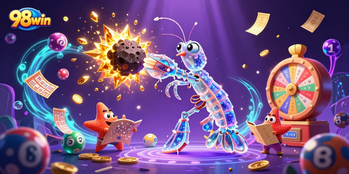 Engage in gaming excitement with 98win's vibrant online casino experience, featuring dynamic action and colorful elements.