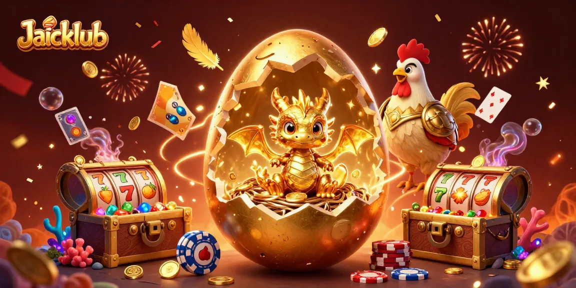 Play exciting games on Jaiclub with a baby dragon and golden treasures in the scene.
