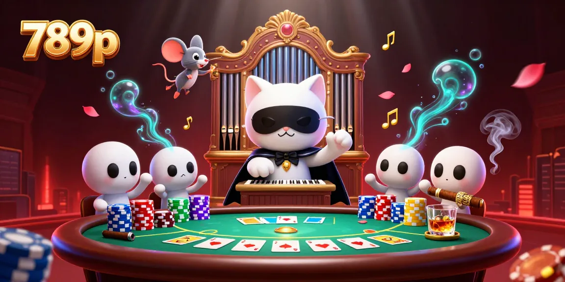 Play poker with 789p in a vibrant casino scene featuring colorful chips and lively characters.