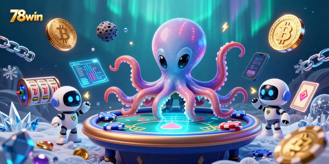 Experience the thrill of 78win with our holographic poker table and flying crypto coins!