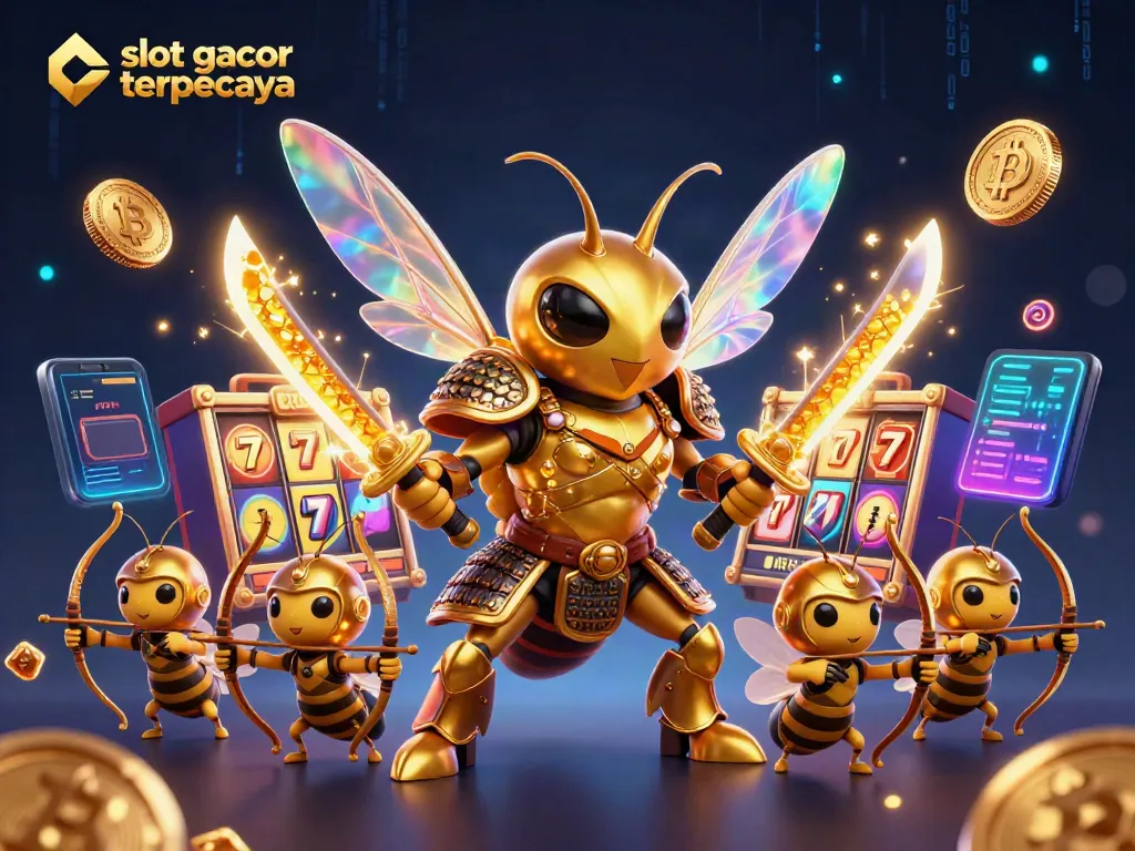 Menampilkan slot gacor terpercaya dalam ilustrasi penuh warna dengan karakter dan elemen permainan