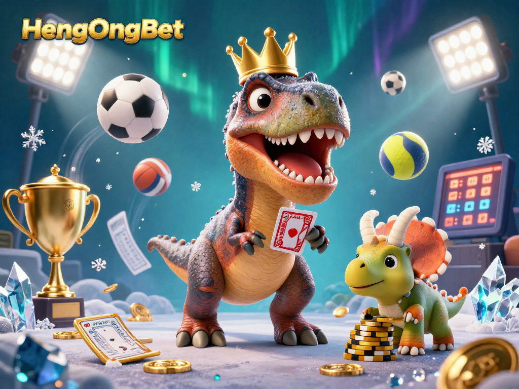 Engage with HengOngBet through a thrilling scene of lively characters and dynamic sports elements.