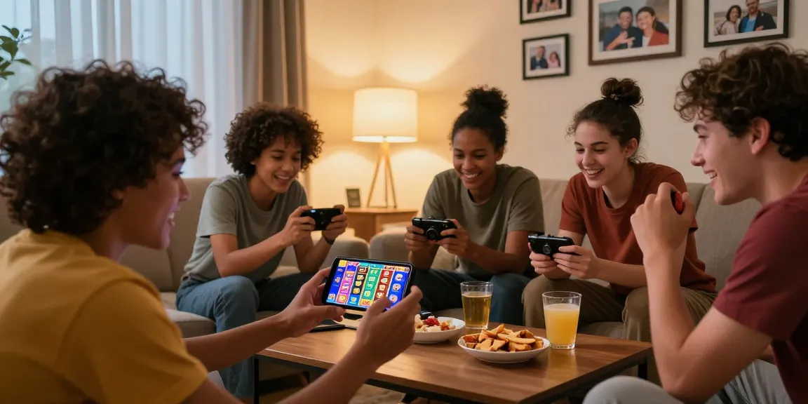 A group of friends enjoying the latest version of 3 Patti Vegas in a cozy living room, highlighting social gaming and excitement.