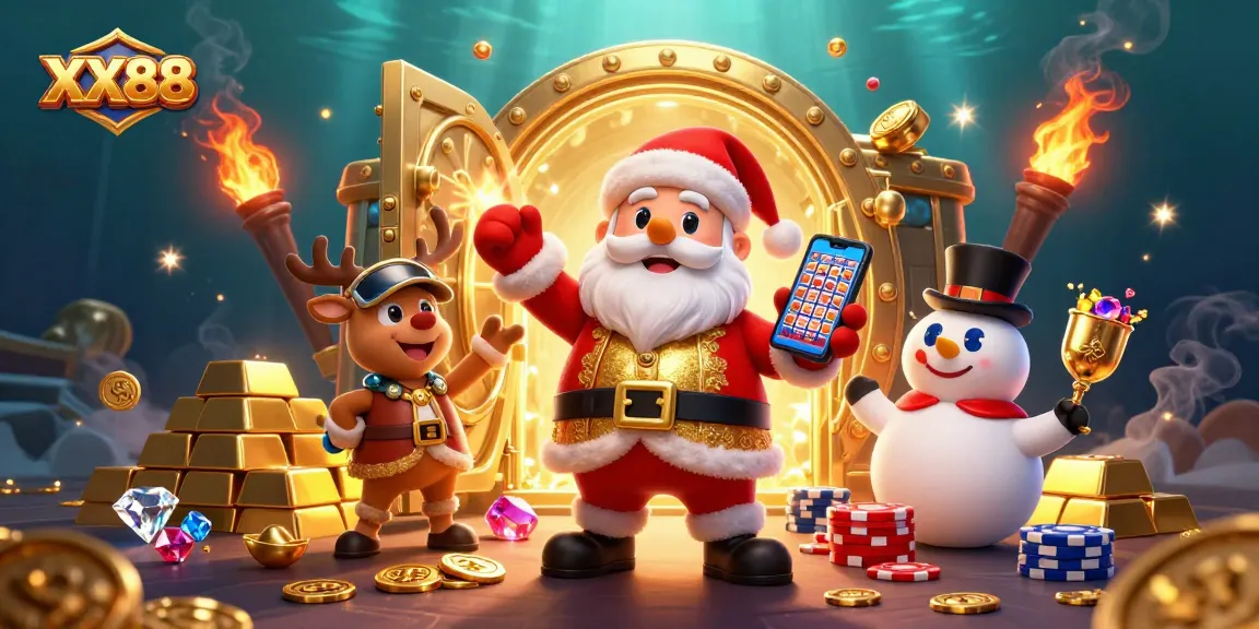 Experience the thrill of XX88 with a vibrant scene of casino characters enjoying jackpot slots.