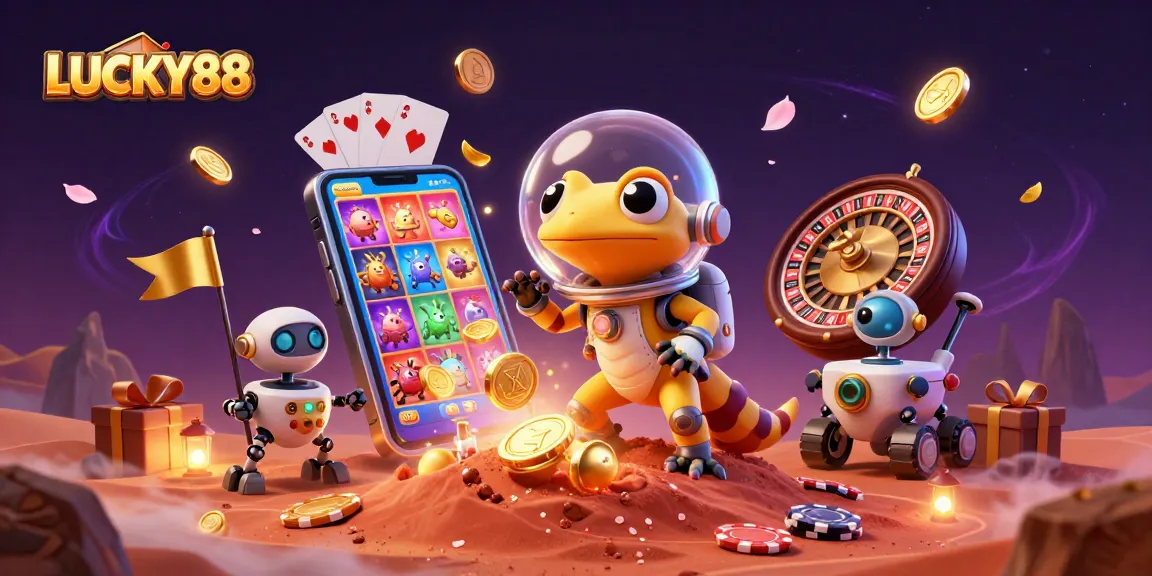 LUCKY88 unveils an alien casino adventure with vibrant symbols and dynamic winnings.