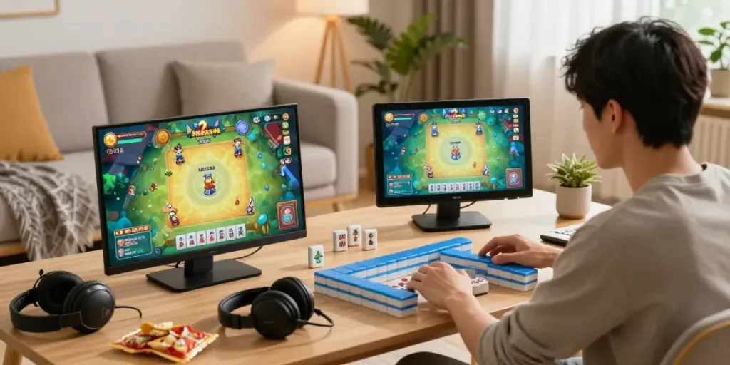 Pengalaman bermain Mahjong Ways 2 dengan pemain muda di ruang tamu modern.