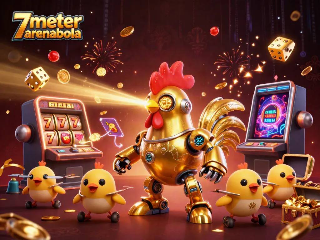 Experience thrilling action at 7meter arenabola with a colorful casino scene featuring dynamic characters.