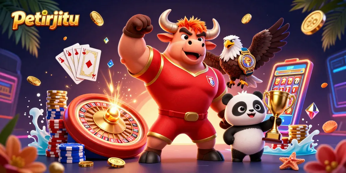 Petirjitu menghadirkan suasana permainan dengan makhluk 3D di kasino yang berkilauan.
