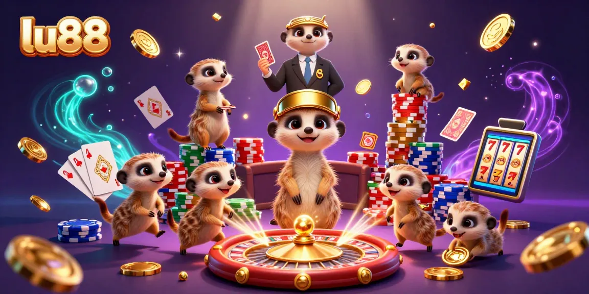 Experience thrilling gameplay at lu88 with lively meerkats running a vibrant casino operation filled with sparkling gems.