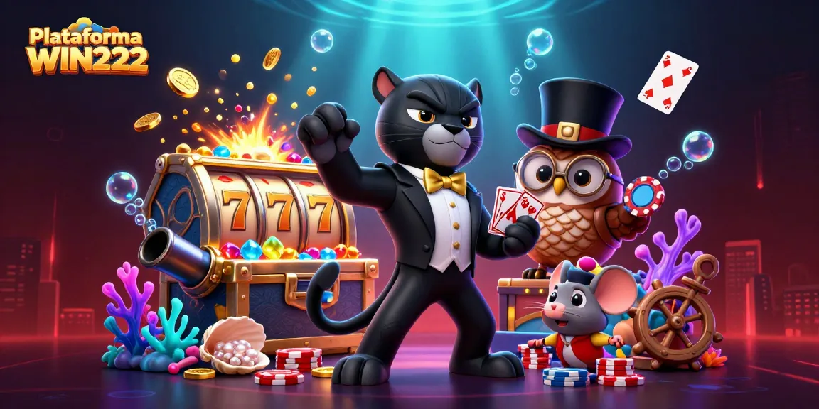 Engage with the exciting Plataforma WIN222 illustration featuring vibrant casino elements and enchanting characters.